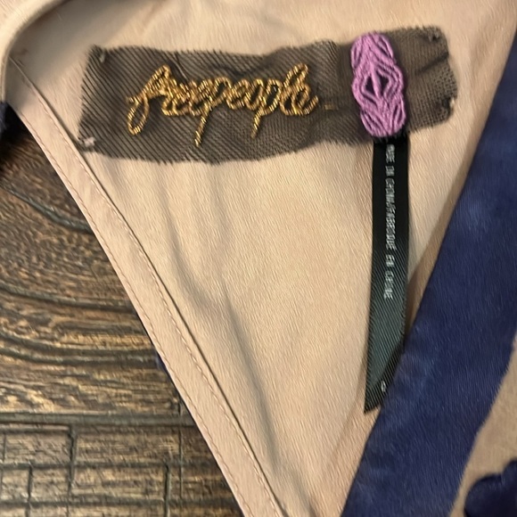 FREE PEOPLE SILK BLEND OPEN BACK TOP PURPLE NUDE SIZE 0 - Picture 3 of 9